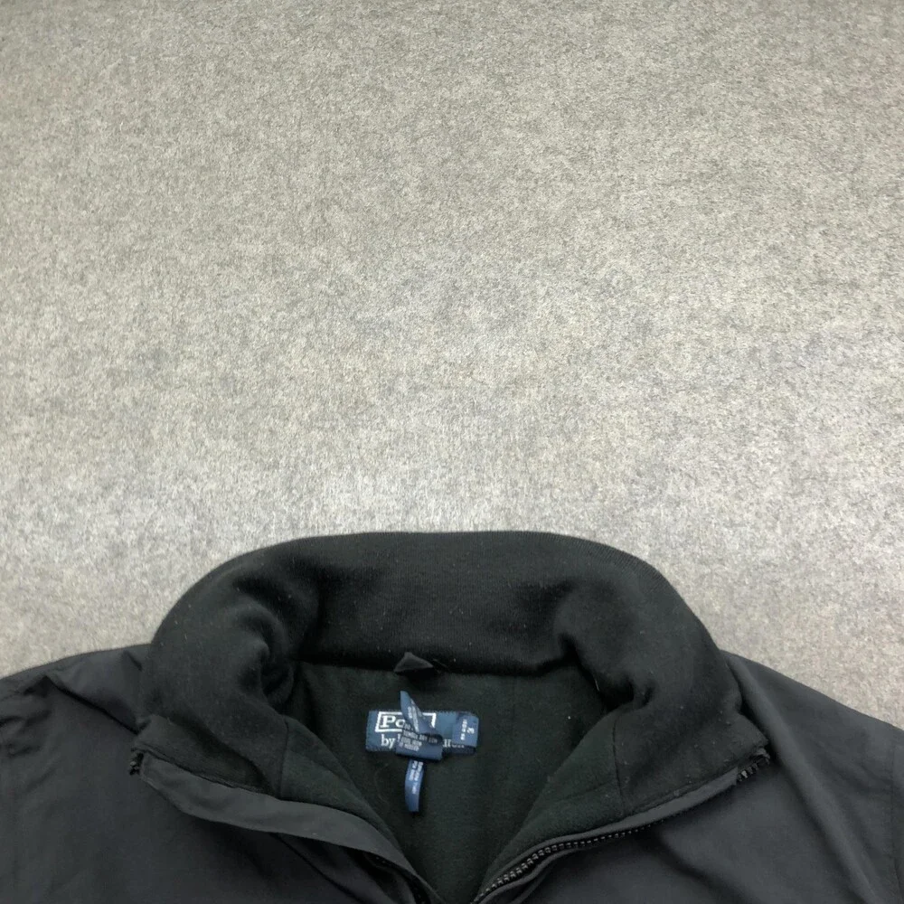 Polo Ralph Lauren Jacket Mens Large Black Softshell Windbreaker Full Zip Lined